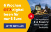 6 Wochen digital lesen für nur 6 Euro inkl. Verlosung von 5x2 Tickets für die DomStufen-Festspiele.