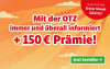 Text: Mit unserer Zeitung immer und überall informiert inkl. Bargeld Prämie! Nur bis 25.8.2026: Erster Monat GRATIS!